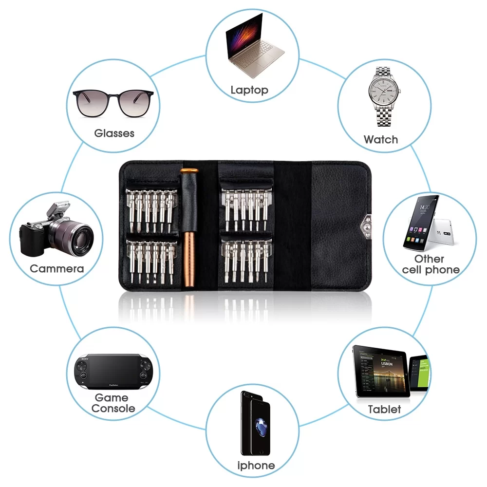 Picture of 27 in 1 Magnetic Suction Portable Wallet Type Screw Driver Set Mobile Phone Tablet Maintenance Tool